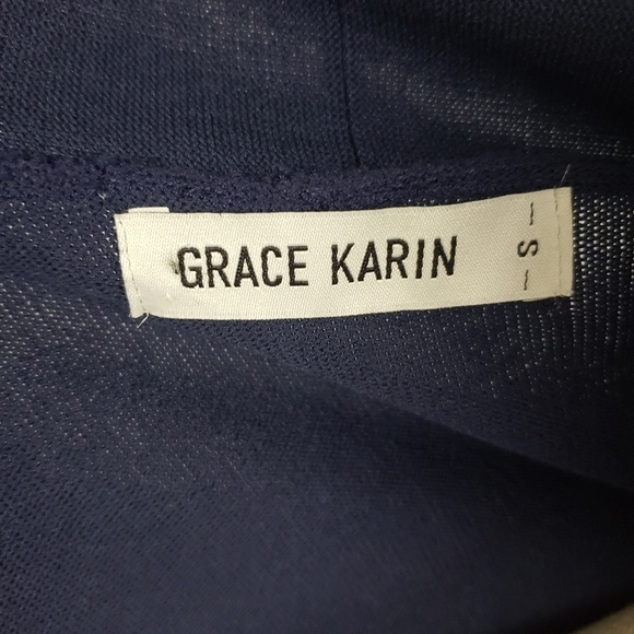 GRACE KARIN Duster Cardigan Sz S Navy Blue Soft Stretchy Normcore - Picture 6 of 7